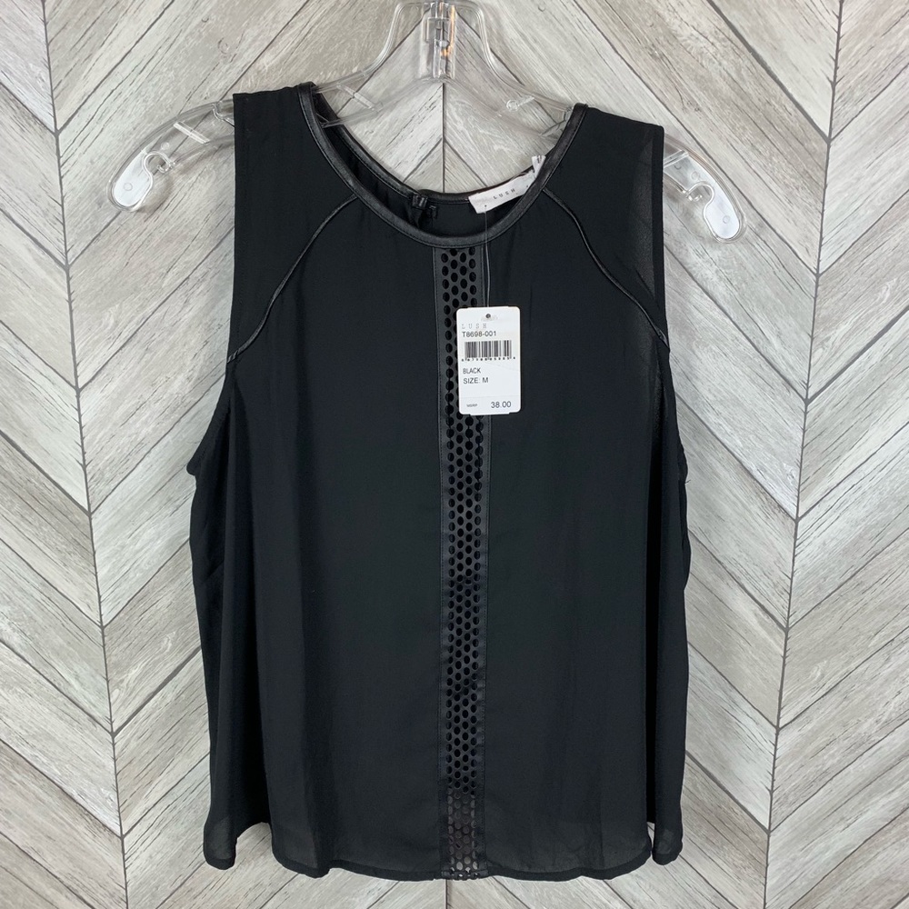 NWT lush vegan faux leather crop tank top